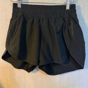 Lululemon Black Athletic Running Shorts Size 6 Zip Pocket